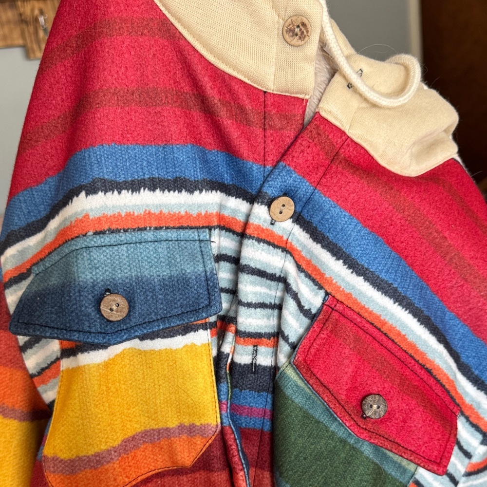 Multicolor Striped Hooded Jacket - image 4